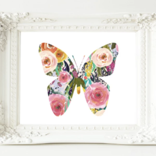 Floral Butterfly - Printable - Gracie Lou Printables