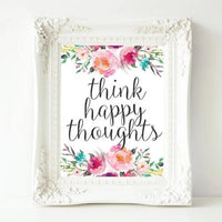 Think Happy Thoughts - Printable - Gracie Lou Printables