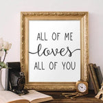 All of me loves all of you - Printable - Gracie Lou Printables