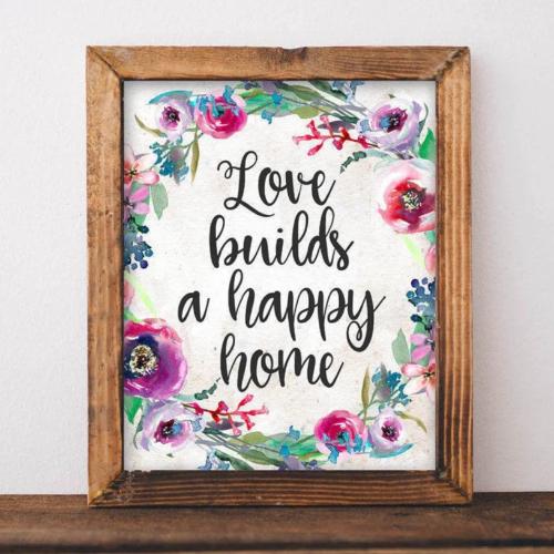 Love Builds a Happy Home - Printable - Gracie Lou Printables