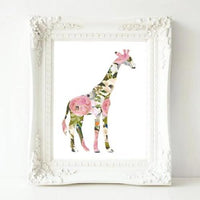 Floral Giraffe - Printable - Gracie Lou Printables