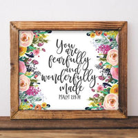 You are fearfully and wonderfully made, Psalm 139:14 - Printable - Gracie Lou Printables