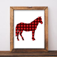 Buffalo Check Horse - Printable - Gracie Lou Printables