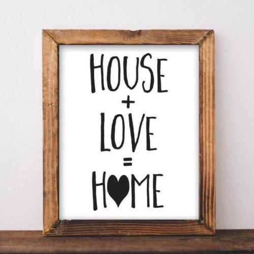 House + Love = Home - Printable - Gracie Lou Printables