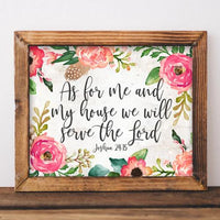 Joshua 24:15, As For Me and My House We Will Serve the Lord - Printable - Gracie Lou Printables