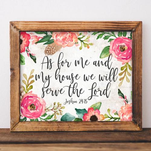 Joshua 24:15, As For Me and My House We Will Serve the Lord - Printable - Gracie Lou Printables