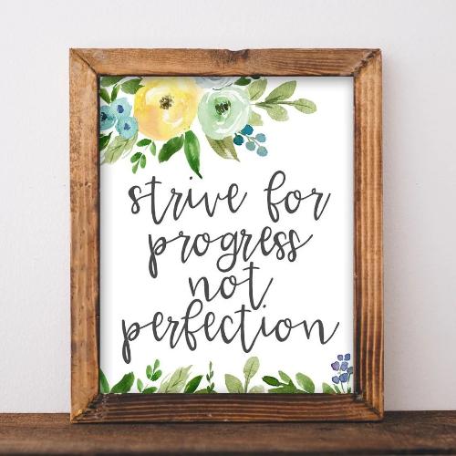 Progress not Perfection - Printable - Gracie Lou Printables